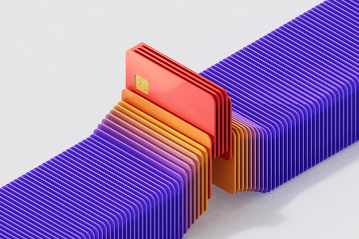 3D bank card graphic